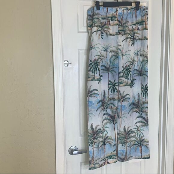 Topshop Hawaiian Print Wide Leg Trousers Size 12 - Picture 7 of 11